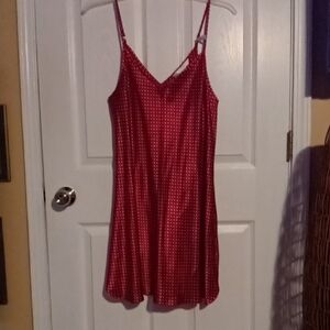 Chic Red Polka Dot Slip Dress